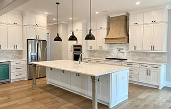 Shaker White cabinet style shown for kitchen inspiration